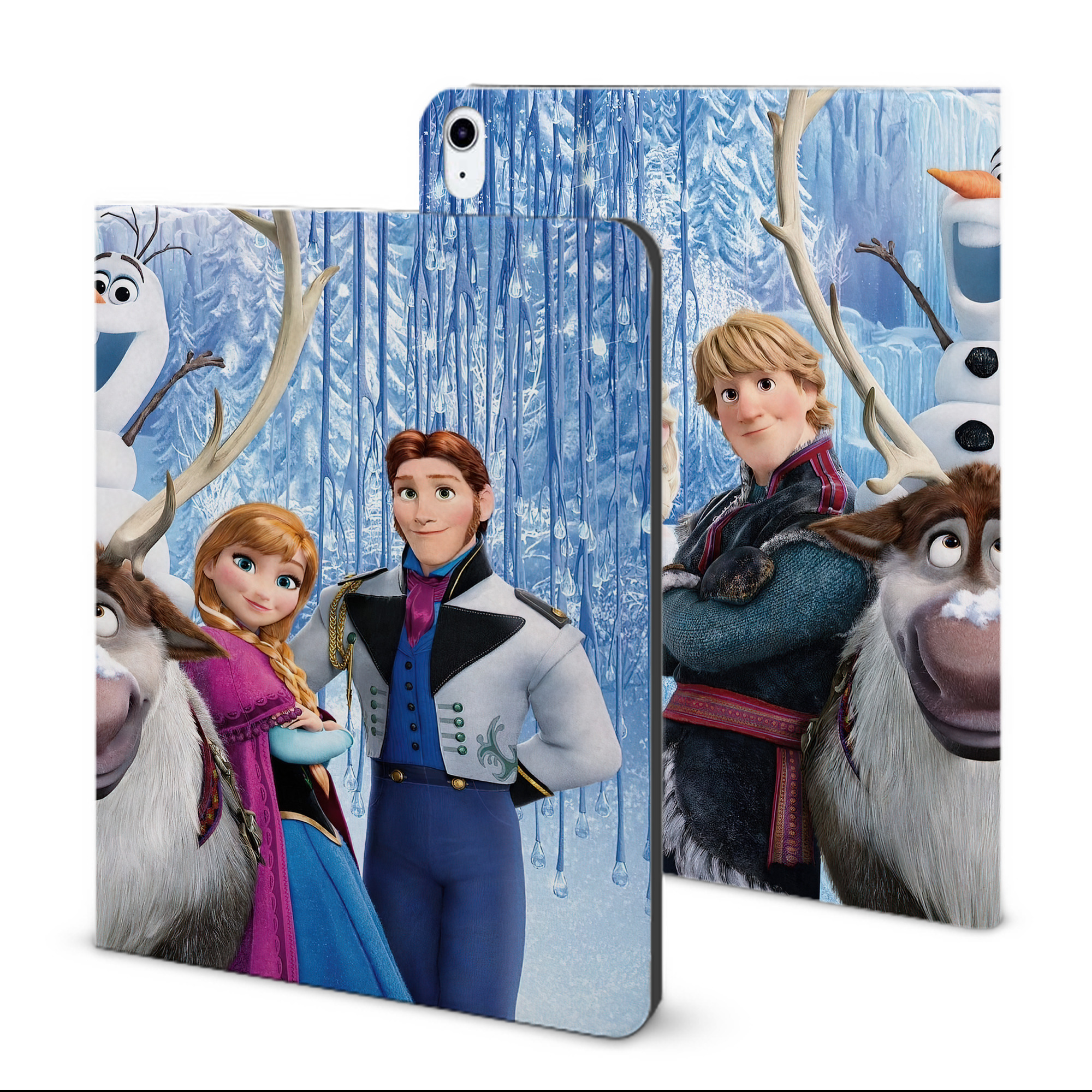 （画像用） アナと雪の女王 アンナ エルサ Frozen Anna Elsa IPad ケース ブック型 PUレザー TPU 耐衝撃 軽量 薄型 ペン収納なし 全面保護 IPad 各モデル対応